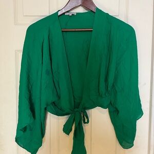 Jennifer Hope Emerald Green Tie Front Top